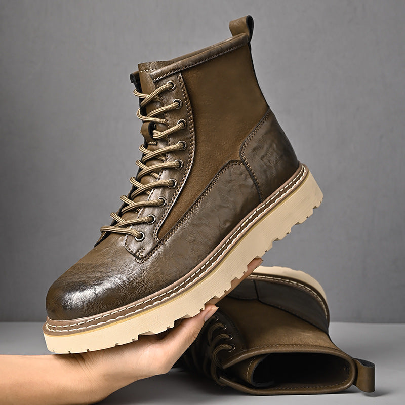 Trend Men's High-top British Style Working Boots - Enfance-Heureuse