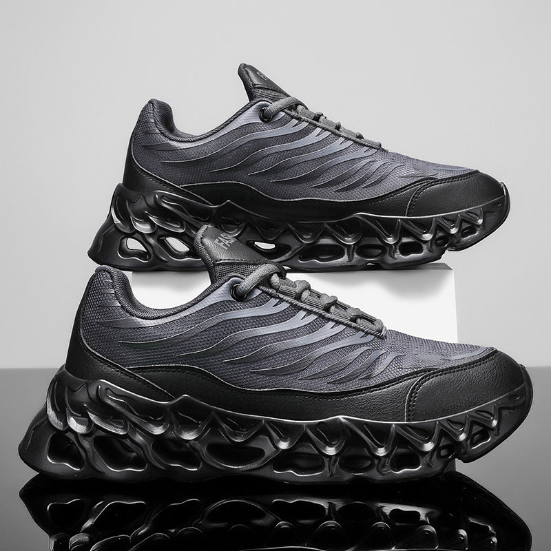 Men's Lace-up Sneakers Thick-soled Daddy Vulcanized Shoes Outdoor Running Sports Casual Shoes - Enfance-Heureuse