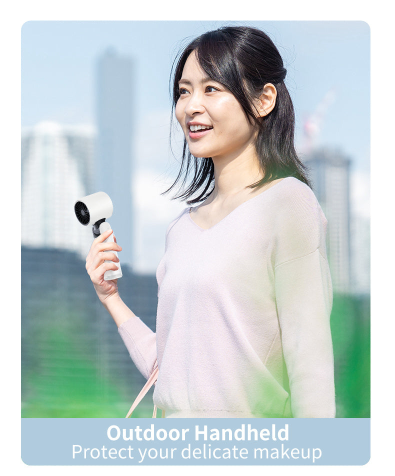 Portable Handheld Fan, Speed Adjustable Turbo Mini Fan, Reduced Temperature Mode, Rechargeable Digital Display Foldable Personal Fan With Night Light, Suitable For Women Men Outdoor - Enfance-Heureuse