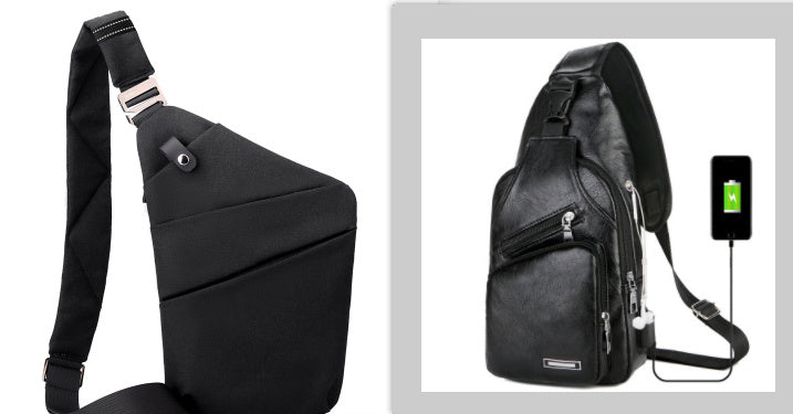 Sacs de poitrine en toile pour hommes et femmes, portés sur une épaule