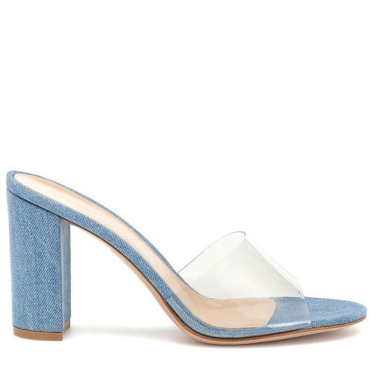 European And American Fashion Sandals PVC Chunky Heel - Enfance-Heureuse