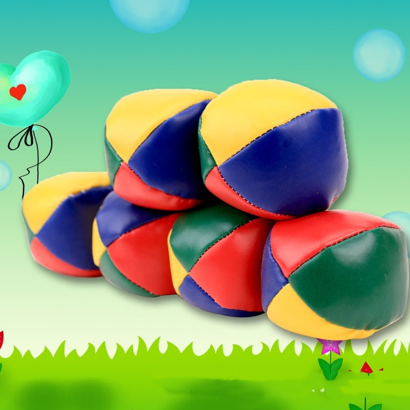 Creative Color Blocking Leather Round Sandbag Game Toy