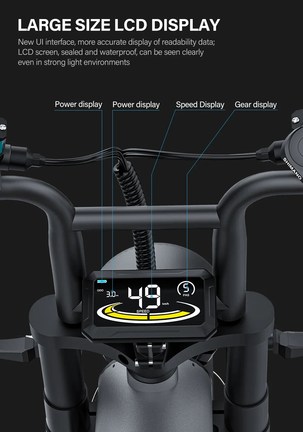 Bicicleta eléctrica Coswheel CT20 de 1500 W, motocicleta de 20 pulgadas, Fatbike, bicicleta de montaña, 48 V, 25 Ah, para adultos.