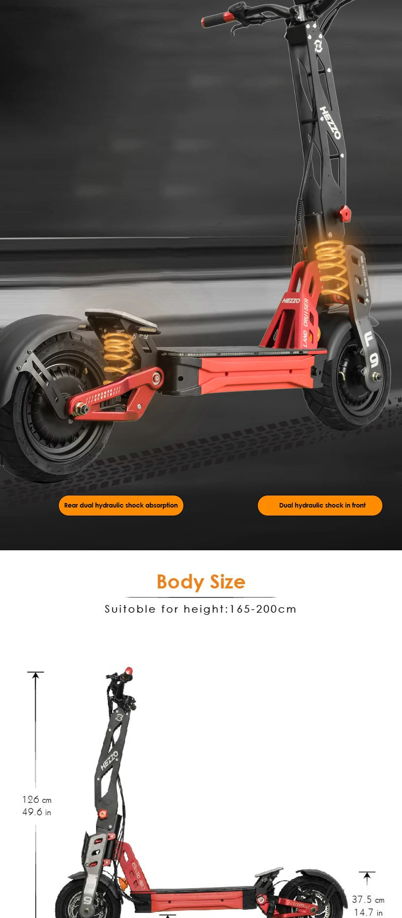 HEZZO F9 Foldable Electric Scooter for Adults 60v 8000w Dual Motors Powerful 60MPH EScooter Fat Tire 40Ah NFC Off Road Scooter - Enfance-Heureuse