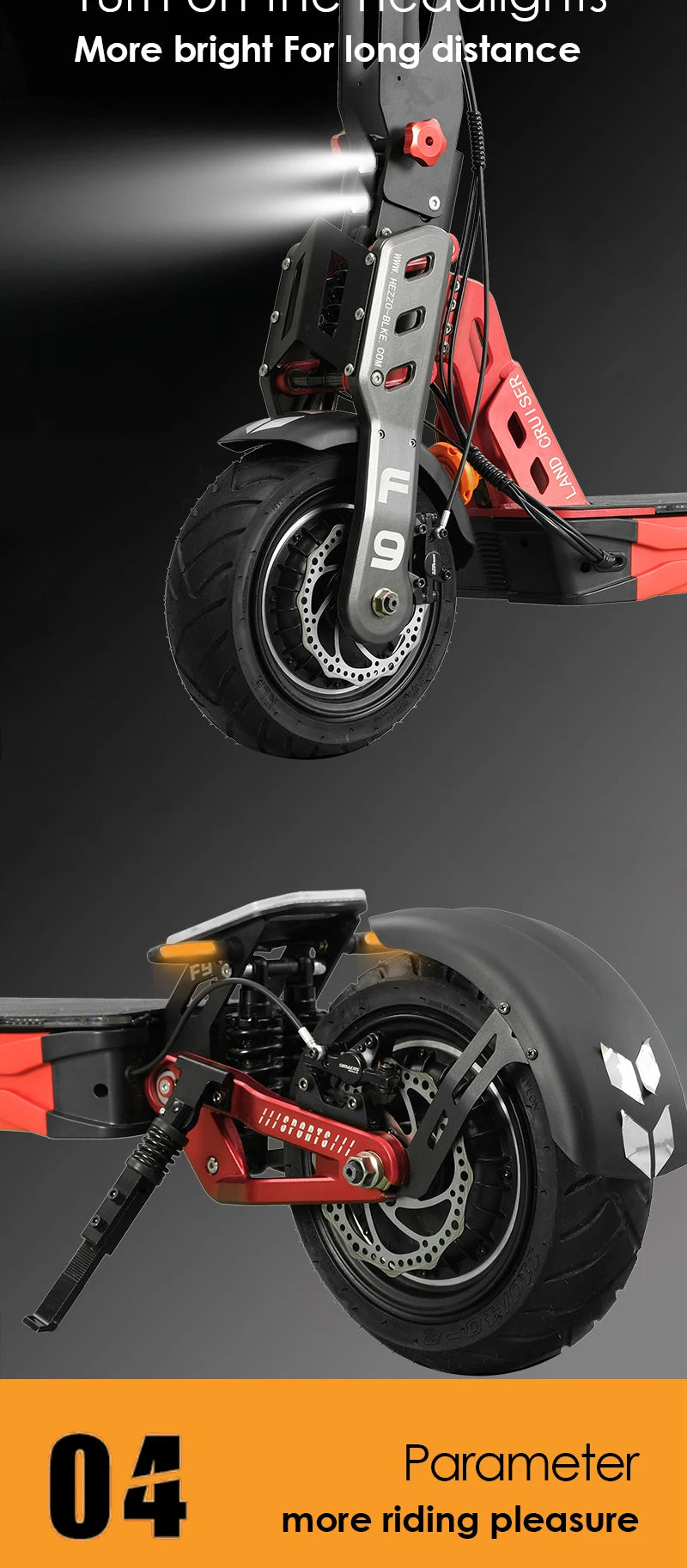 HEZZO F9 Foldable Electric Scooter for Adults 60v 8000w Dual Motors Powerful 60MPH EScooter Fat Tire 40Ah NFC Off Road Scooter - Enfance-Heureuse