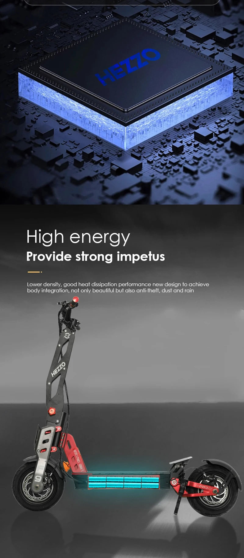 HEZZO F9 Foldable Electric Scooter for Adults 60v 8000w Dual Motors Powerful 60MPH EScooter Fat Tire 40Ah NFC Off Road Scooter - Enfance-Heureuse