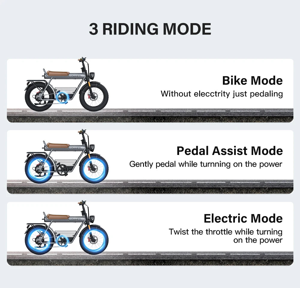 Coswheel Electric Bike CT20 1500W Motorcycle 20Inch Fatbike Ebike Mountain bike 48V 25AH Bikes Adult Electric Bicycle Motocycles - Enfance-Heureuse
