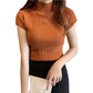 Women's Short-sleeved Sweater Inner Tight Sweater - Enfance-Heureuse