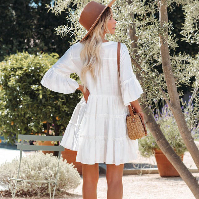 Seaside Vacation Skirt Bikini Swimsuit Blouse - Enfance-Heureuse