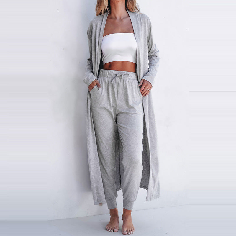 Autumn New Solid Color Long Sleeve Casual Suit Women's Simple All-matching - Enfance-Heureuse