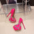 Rhinestone Love Heart Waterproof Platform High Heels - Enfance-Heureuse
