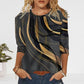 Women's Round Neck Abstract Printed Loose Long Sleeves - Enfance-Heureuse