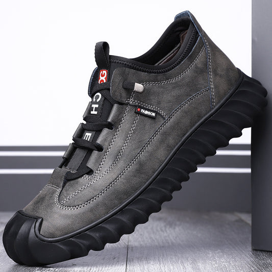 Fashion Soft Bottom Casual New Men's Sports Leather Shoes - Enfance-Heureuse