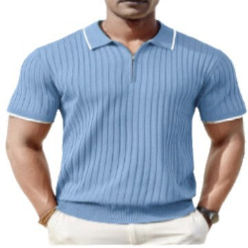 Fashion Men's Polo Shirt V-neck Business T-shirt - Enfance-Heureuse