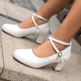 Chunky Heel High Heel Shoes Mary Jane Shoes Work Shoes - Enfance-Heureuse