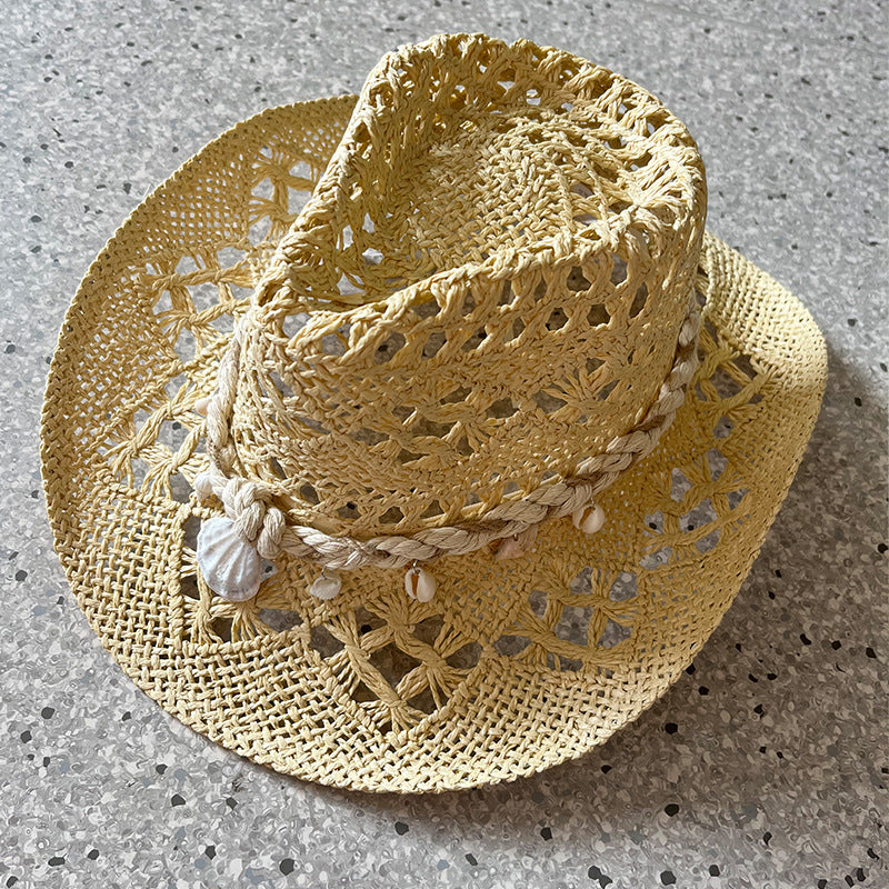 Bohemian Shell Straw Summer Beach Ethnic Style Hollow Sun Hat