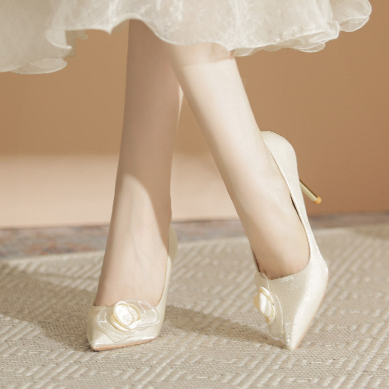 Wedding Shoes Stiletto High-end Applique High Heels - Enfance-Heureuse