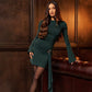 Women's Autumn Temperament Round Neck Long Sleeved Tight Fitting Dress - Enfance-Heureuse