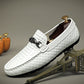 Spring And Summer White Lazy Doug Shoes Men's British Casual Leather Shoes - Enfance-Heureuse