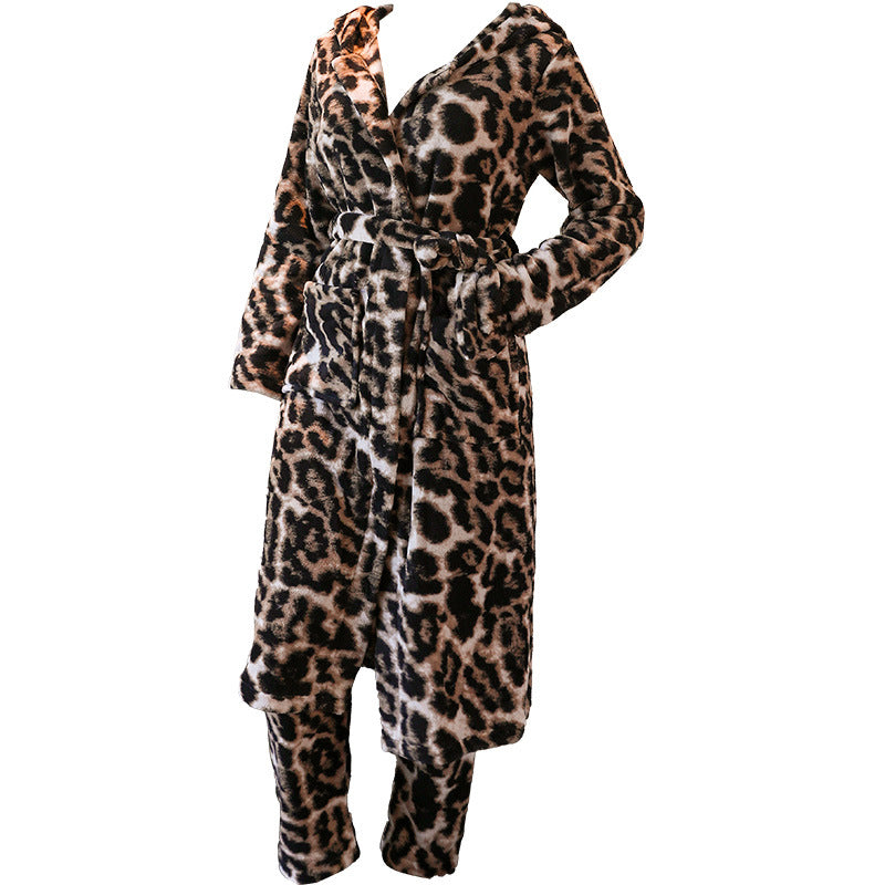 Winter Flannel Pajamas Women's Warm Thickened Robe - Enfance-Heureuse