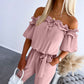 Women's Summer New Off Shoulder Jumpsuits Suit - Enfance-Heureuse