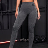 Seamless Letter Peach Yoga Hip Raise Skinny High Waist Exercise Workout Pants Women - Enfance-Heureuse