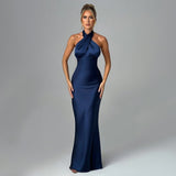 Vestido elegante sin mangas y sin espalda de moda de verano