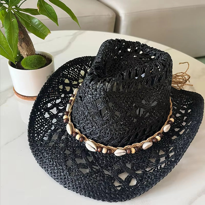 Bohemian Shell Straw Summer Beach Ethnic Style Hollow Sun Hat