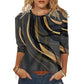 Women's Round Neck Abstract Printed Loose Long Sleeves - Enfance-Heureuse