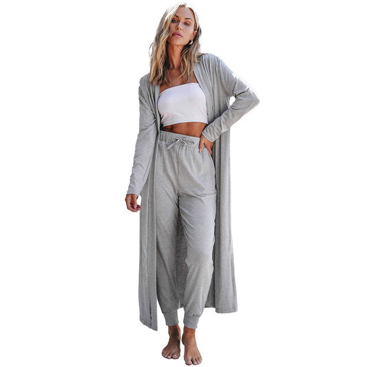 Autumn New Solid Color Long Sleeve Casual Suit Women's Simple All-matching