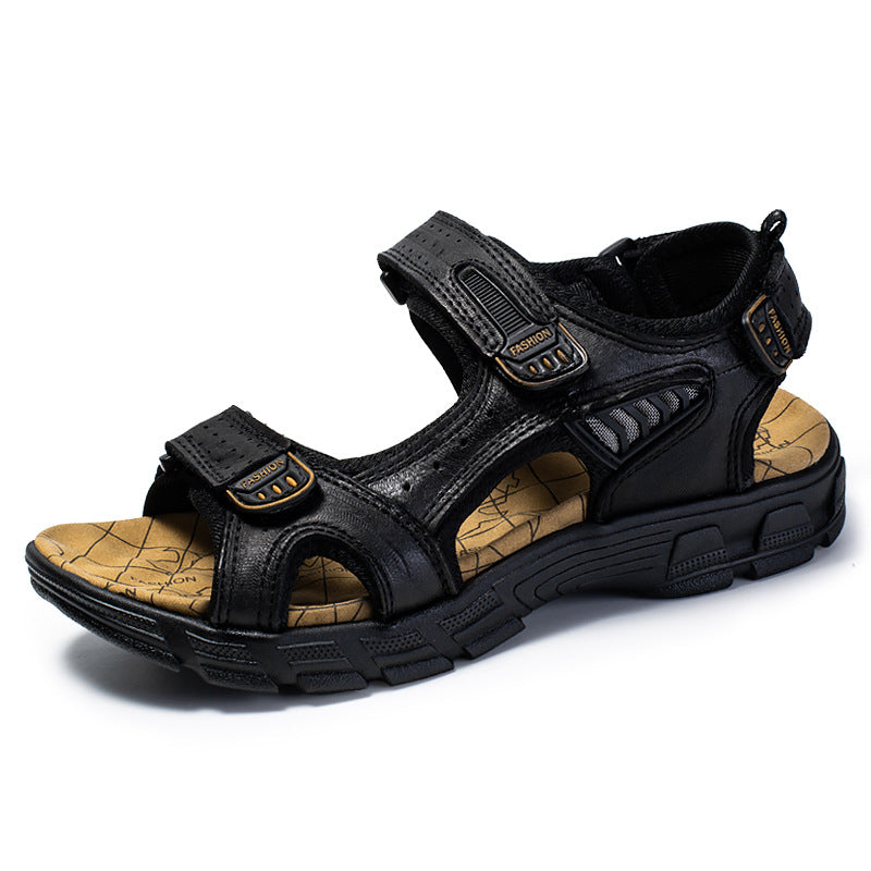 Men's Retro Casual Leather Sandals Outdoor Stylish Beach - Enfance-Heureuse