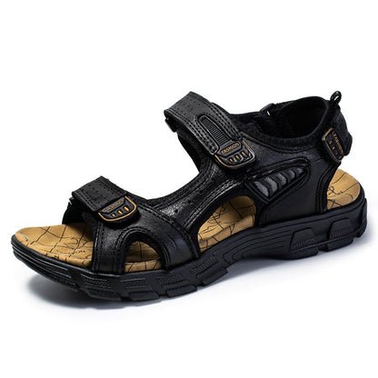 Men's Retro Casual Leather Sandals Outdoor Stylish Beach - Enfance-Heureuse