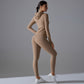 Double-sided Brocade Yoga Zipper Fitness Suit