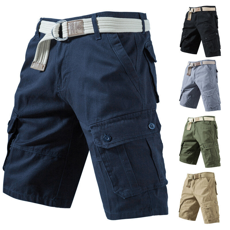 Summer Cargo Shorts With Pockets Fashion Solid Short Pants - Enfance-Heureuse