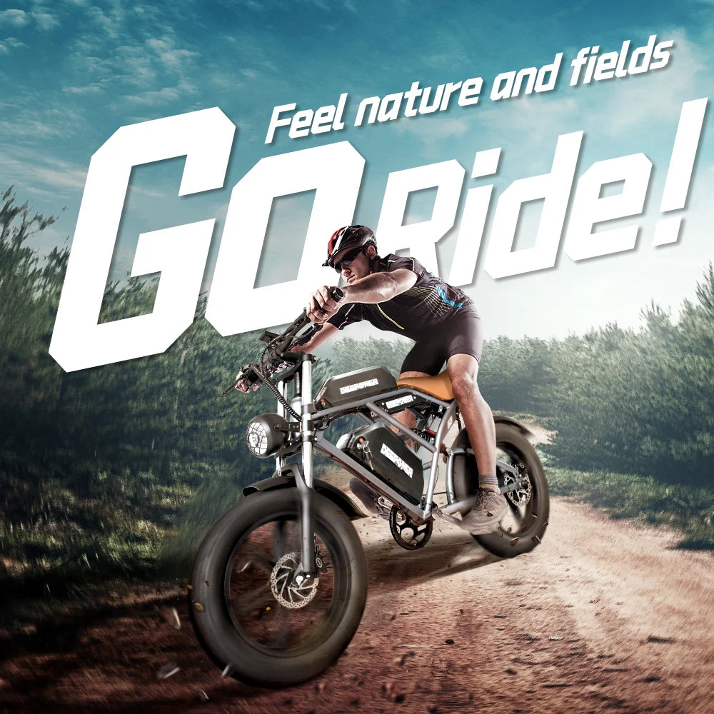 DEEPOWER S7Pro Electric Bike for Adults, 48V, 60Ah,Dual Battery, 20''x4.0 Fat Tires,Snow Mountain E-Bike, 2000W Electric Bicycle - Enfance-Heureuse