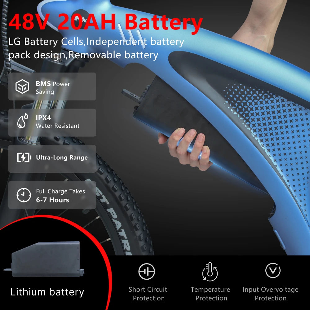 HX Q5 Ebikes 2000W Adults Electric Bike 57KM/H Electric Bicycle 27.5 Inch Removable battery Electric E Bikes Mountain Ebike - Enfance-Heureuse