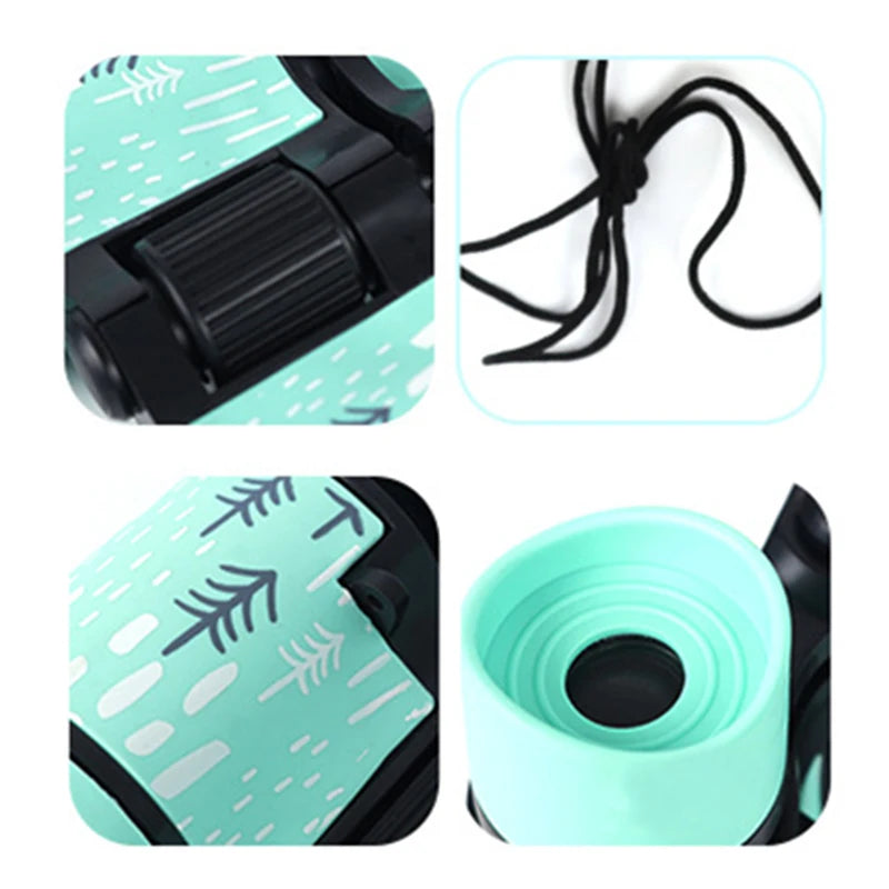 Jumelles 4X30 en Plastique Enfants Mini TéLescope Coloré pour Enfants Jouets de Plein Air HD Oculaire Lentille D'Objectif - Enfance-Heureuse