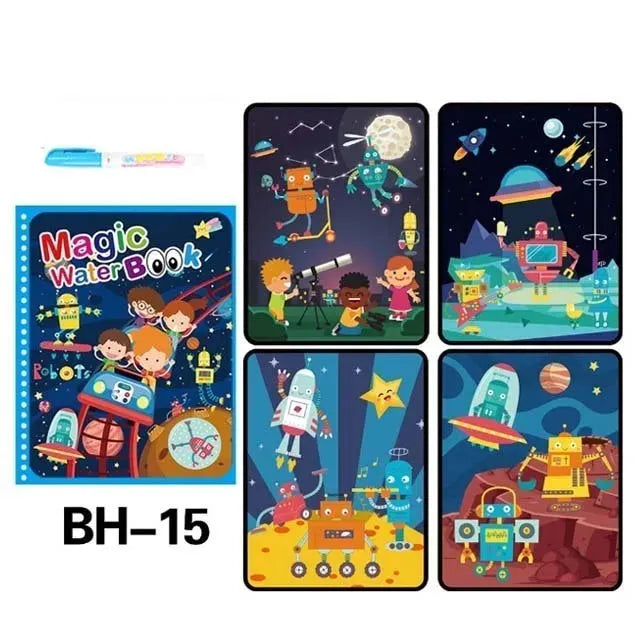 Children Magic Water Drawing Book Reusable Coloring Book Painting Drawing Toys Sensory Early Education Montessori Toys for Kids - Enfance-Heureuse