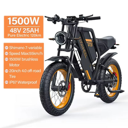 Coswheel Ebike GT20 - Motocicleta eléctrica para adultos, bicicletas de montaña de 20 pulgadas y 48 V, bicicleta eléctrica, fatbike, motocicletas para adultos, bicicleta de drift