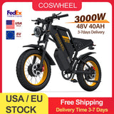 Coswheel Electric bike 3000W GT20 PRO Off Road Electric Motorcycle 48V 40AH Dual Motor Dual Battery Mountain bike Fat Tire Ebike - Enfance-Heureuse