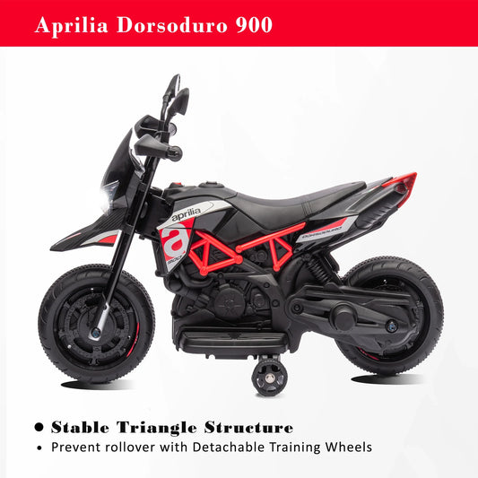 Moto électrique Aprilia 6V pour enfants, rouge, jouet d'entraînement - Enfance-Heureuse