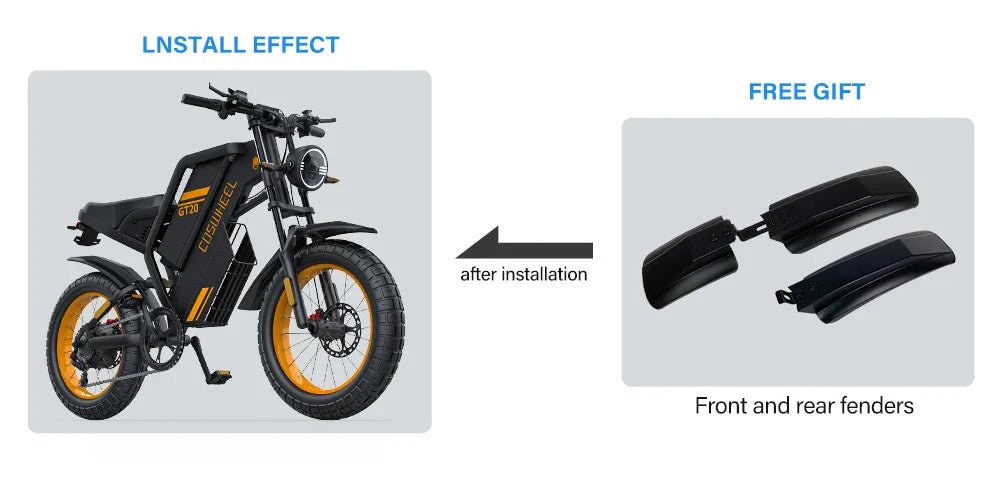 Coswheel Ebike GT20 - Motocicleta eléctrica para adultos, bicicletas de montaña de 20 pulgadas y 48 V, bicicleta eléctrica, fatbike, motocicletas para adultos, bicicleta de drift