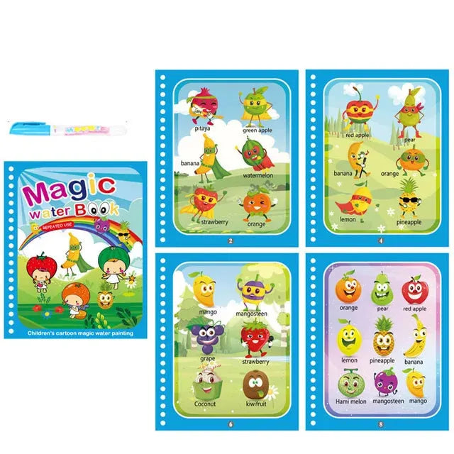 Children Magic Water Drawing Book Reusable Coloring Book Painting Drawing Toys Sensory Early Education Montessori Toys for Kids - Enfance-Heureuse