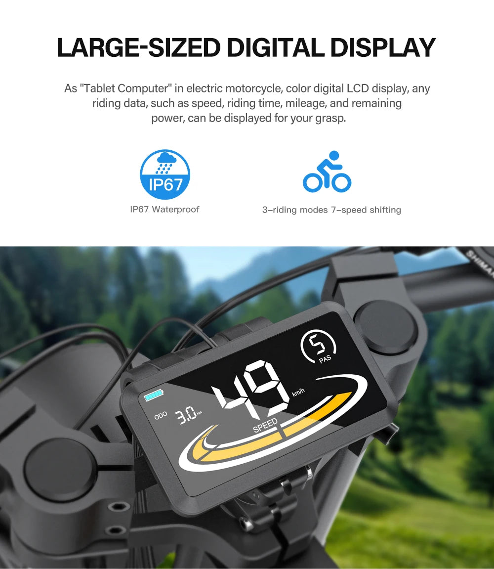 Coswheel Ebike GT20 Adult Electric Motorcycle Mountain Bikes 20Inch 48V Electric bike Fatbike Adult Motorcycles Drit bike - Enfance-Heureuse