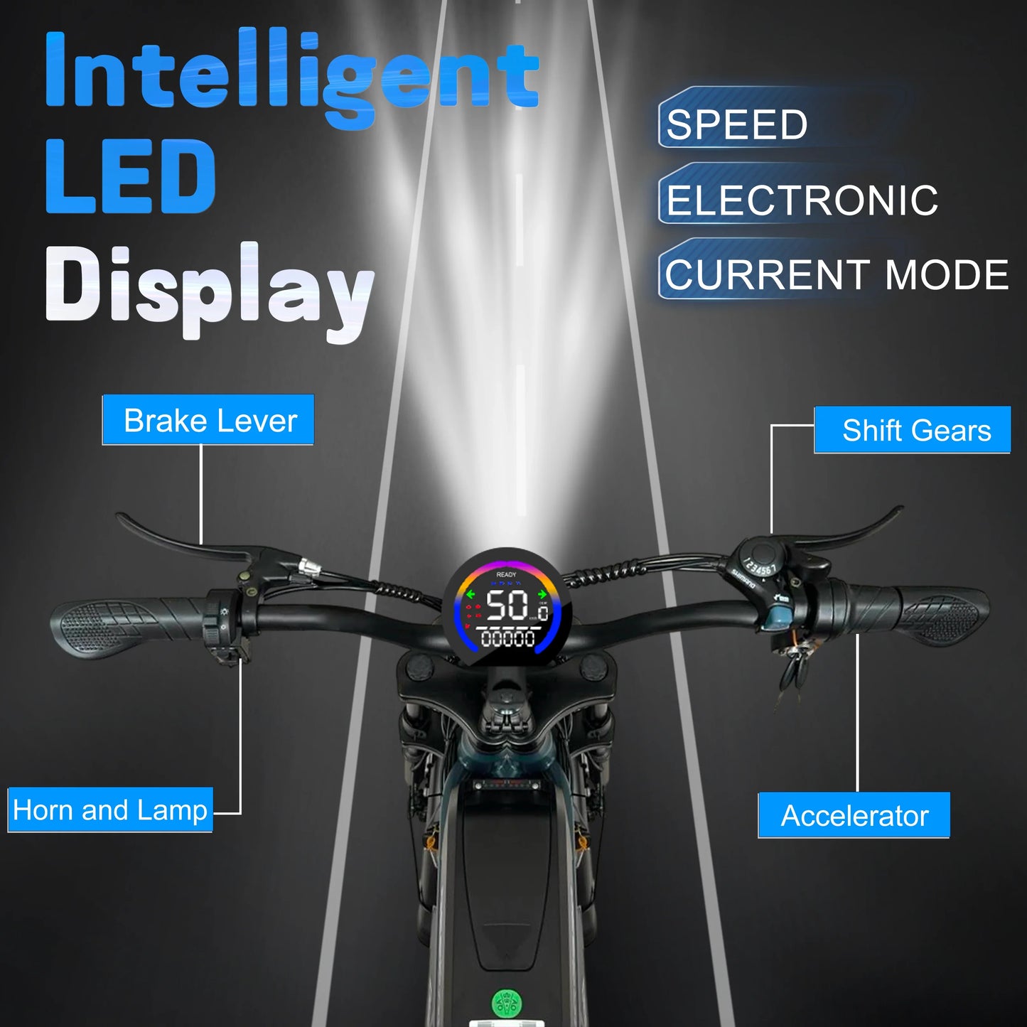Bicicleta eléctrica todoterreno DEEPOWER S7 para adultos con motor de 1000 W, batería LG de 48 V y 60 Ah, estilo motocicleta todoterreno.