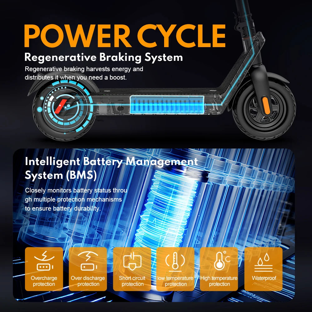 HX X9 Adult Electric Scooter 15.6AH 550W 48V 40KM/H Foldable Electric Kick Scooter 10 Inch E Scooter Electric Skateboard - Enfance-Heureuse