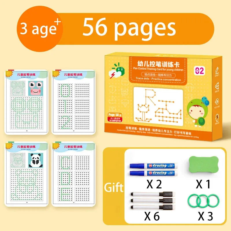 Magical Tracing Workbook Reusable Magic Practice Copybook Control Training Book Children Montessori Drawing Education Stationery - Enfance-Heureuse