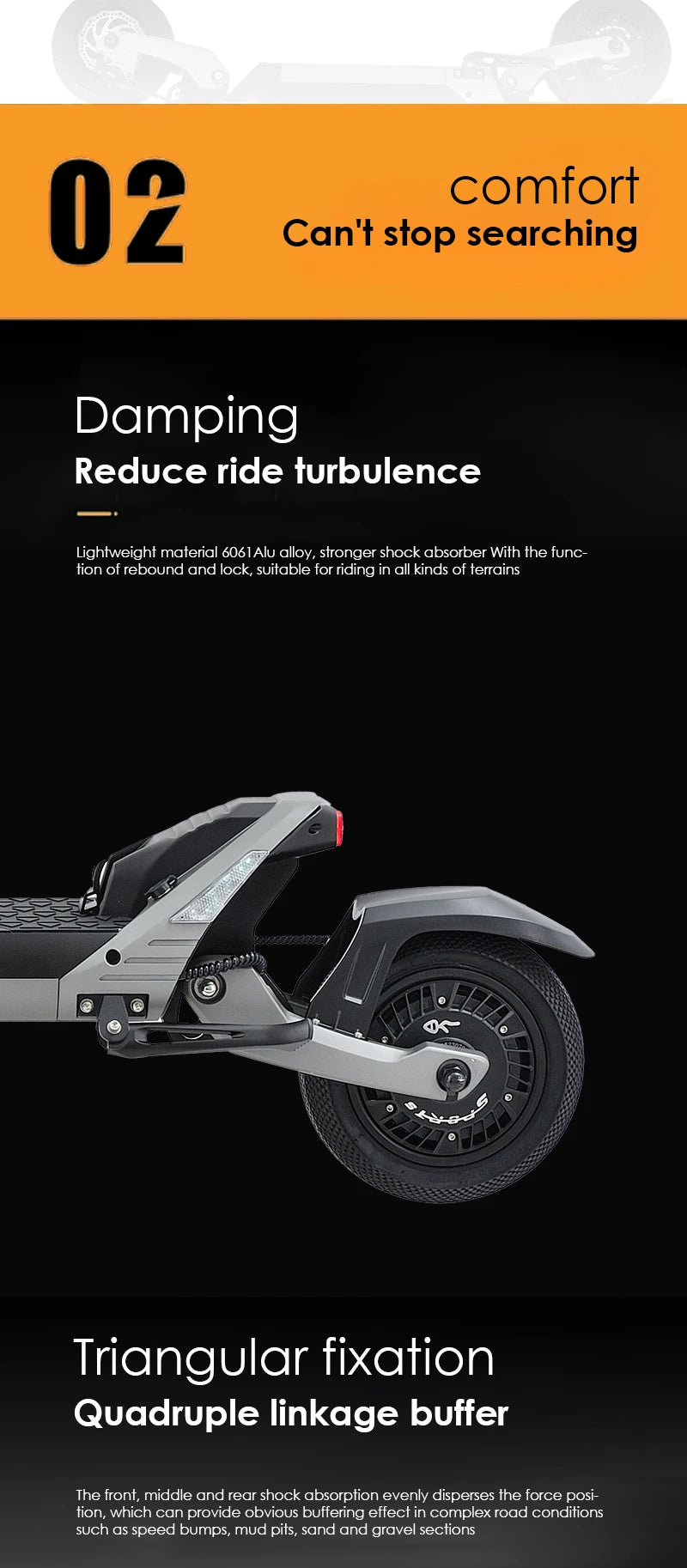 HEZZO F6 Electric Scooter 60V 1600W Dual Motors 10inch Off-road Folding Escooter 23AH Lithium Battery Long Range Full Suspension - Enfance-Heureuse