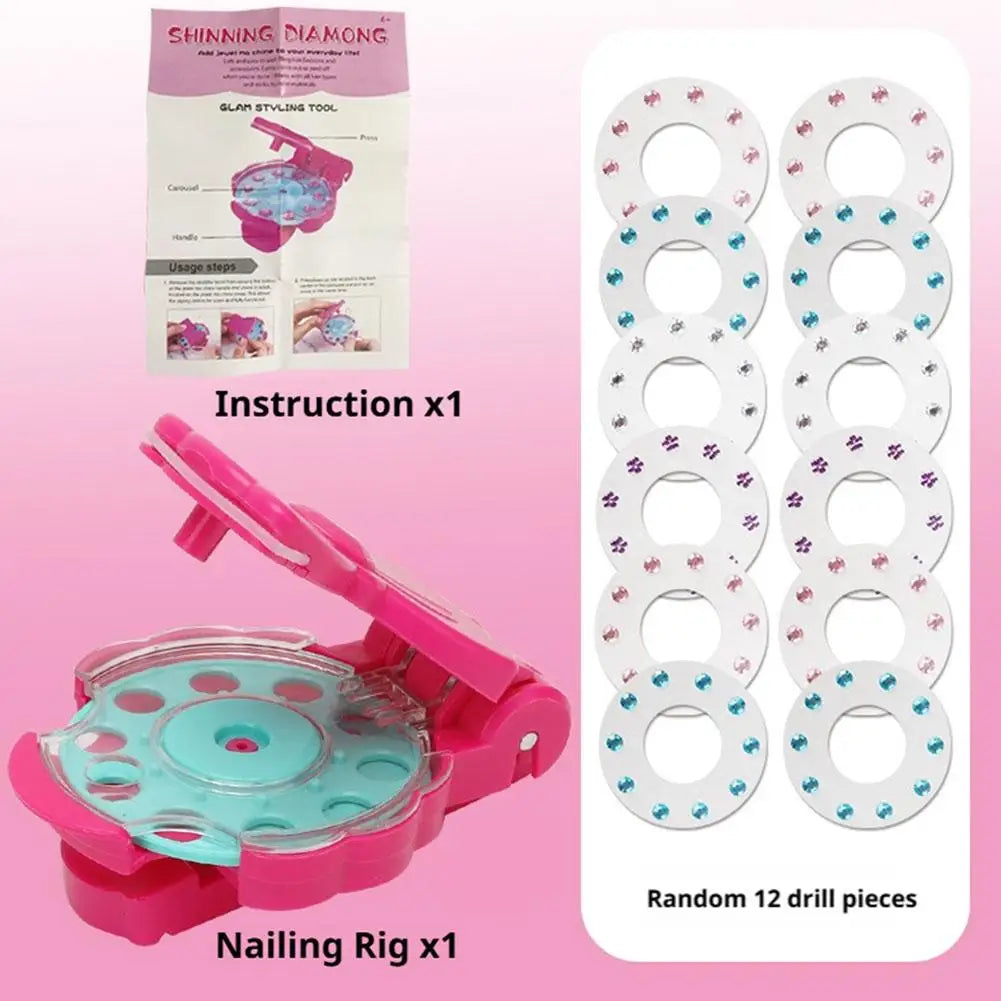 DIY Nail Diamond Hair Beauty & Fashion Makeup Girl Hair Tool Beads Sticker Doll Pretend Play Toy Girl Dressing Birthday Gift