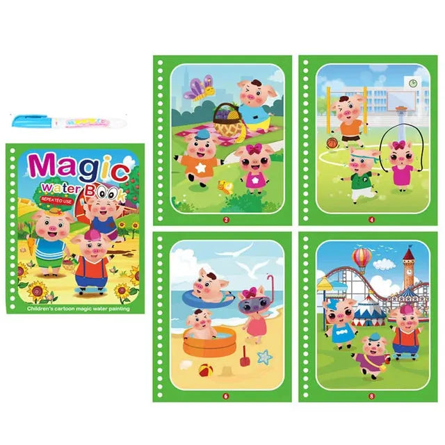 Children Magic Water Drawing Book Reusable Coloring Book Painting Drawing Toys Sensory Early Education Montessori Toys for Kids - Enfance-Heureuse